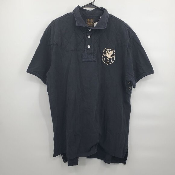 Polo Ralph Lauren Patchwork Polo Shirt Top Men Size XXL Vintage Short Sleeve - Picture 1 of 12